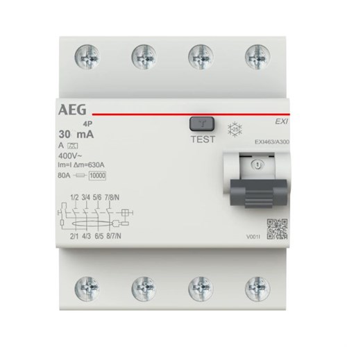 AEG HPFI-relæ 63a 4p 30ma 400v 8012542561354 EXI463/A30